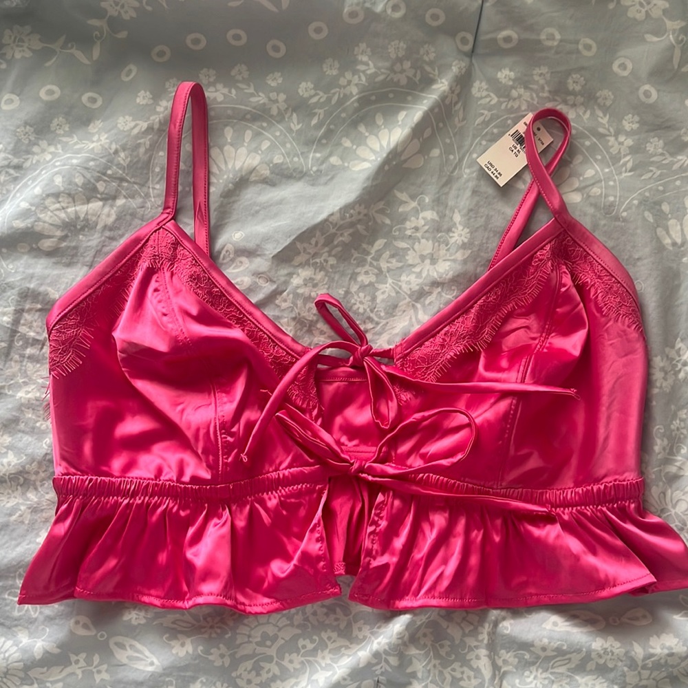 Aerie pink silk tank top
